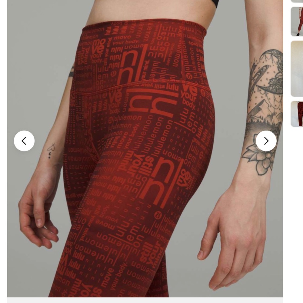 NWT Wunder Under HR Tight 25”/ Spray Fireside Red Multi  Size: 4